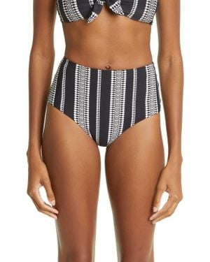lemlem Luchia High Waist Bikini Bottoms - Brown