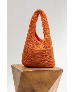 Crescent Solid Weave Bag - Orange