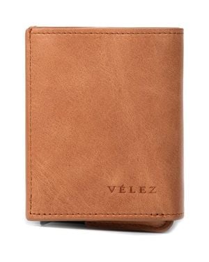 Velez Garry Tech Leather Card Holder - Brown