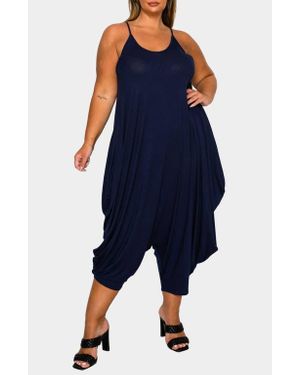 L I V D Quinn Pocket Balloon Leg Jumpsuit - Blue