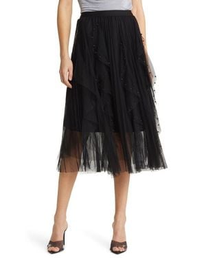 NIKKI LUND Wendy Beaded Tulle Skirt - Black