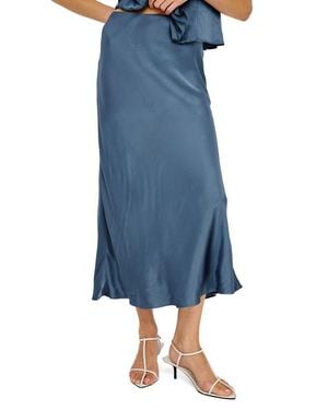 Rails Anya Satin Midi Skirt - Blue