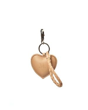 Mandrn Leather Puffy Heart Keychain - Multicolor