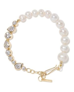 Completedworks Freshwater Pearl & Cubic Zirconia Bracelet - Metallic