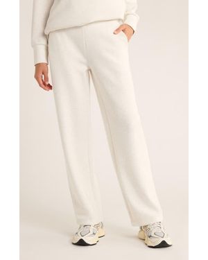 Zella Cozy Scuba Knit High Waist Straight Leg Pants - White