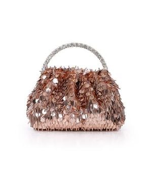 Badgley Mischka Noa Mix Sequin Pouch Clutch - Pink