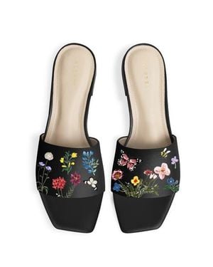 Alepel Leather Slide - Black