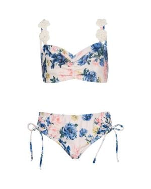 PQ Swim Kids' Evie Flower Two-Piece Swimsuit - Blue