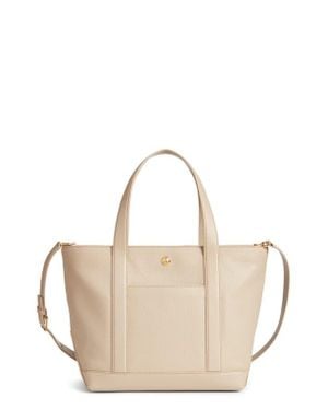 Veronica Beard Grand Goody Leather Tote - Natural