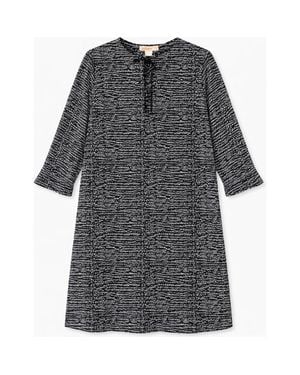 Noni Daily Geo Swim Dress Short Sleeve Above Knee Swim Dress - Gray