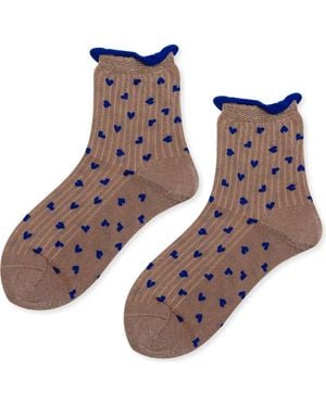Hansel From Basel Spiffy Hearts Short Crew Socks - Red