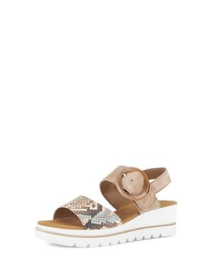 Gabor Ankle Strap Wedge Sandal - White