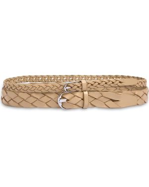 Nordstrom Double Braid Leather Belt - Natural