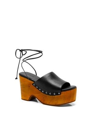 Free People Front Row Ankle Wrap Platform Sandal - Black