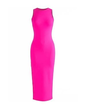 BrunnaCo The Ola Second-Skin Bodycon Midi Dress - Pink