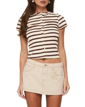Princess Polly Daisee Low Rise Denim Miniskort - Natural