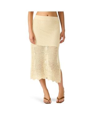 Steve Madden Tiffani Open Stitch Midi Skirt - Natural