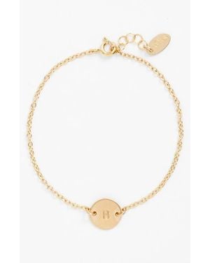 Nashelle Initial Mini Disc Bracelet - White