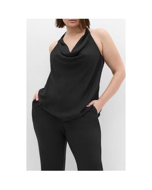 City Chic Chloe Cowl Neck Top - Black