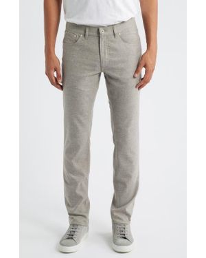 Brax Chuck Modern Fit Ceramica Flannel Five-Pocket Pants - White