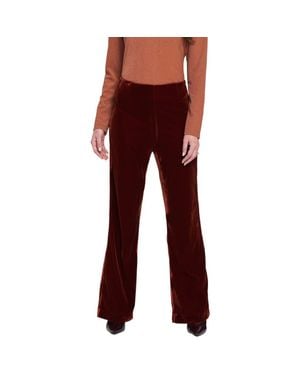 Elle Collection Velvet Suit Pants Wide-Leg Pants - Red