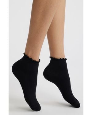 Stems Billie Ruffle Mid Crew Socks - Black