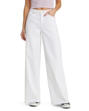 1822 Denim High Waist Wide Leg Jeans - White