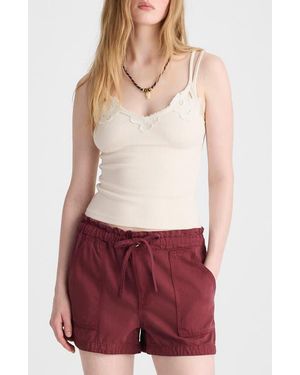 Madewell Pull-On Airy Denim Utility Shorts - Red