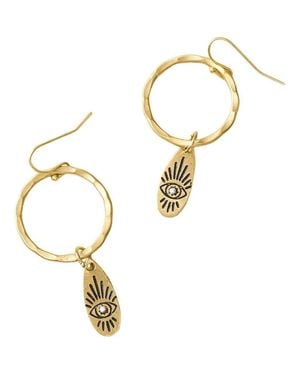 Matr Boomie Ruchi Evil Eye Charm Hoop Earrings - Metallic