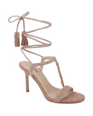 L'Agence Bond Lace-Up Leather Sandal - Brown