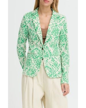 Ichi Ikat Print Jacket - Green