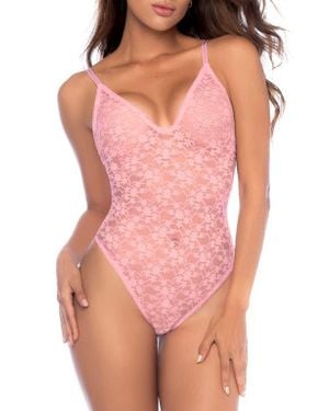 MAPALE Lace Bodysuit - Pink