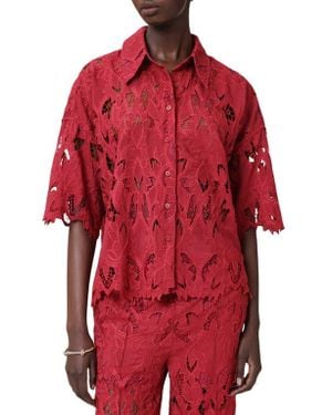 AllSaints Charli Embroidered Button-Up Shirt