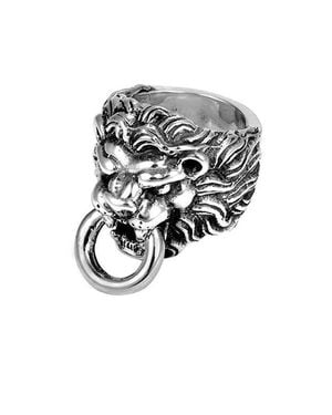 King Baby Studio Lion's Head Ring - Metallic