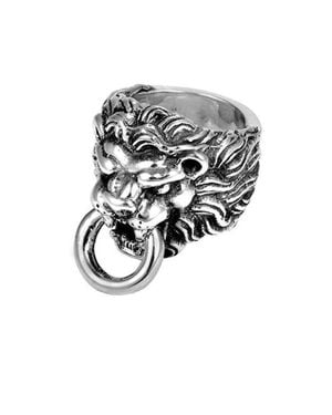 King Baby Studio Lion's Head Ring - Metallic