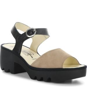 Fly London Tull Platform Sandal - Metallic