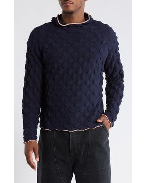 Brain Dead Bubble Knit Hoodie - Blue