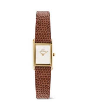 Daniel Wellington Bound Mini Tank Leather Strap Watch, 17Mm X 26Mm - Multicolor