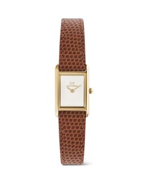 Daniel Wellington Bound Mini Tank Leather Strap Watch, 17Mm X 26Mm - Multicolor