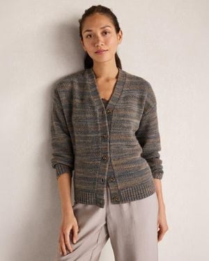 Haven Well Within Wool Space-Dye Textured Cardigan - Gray