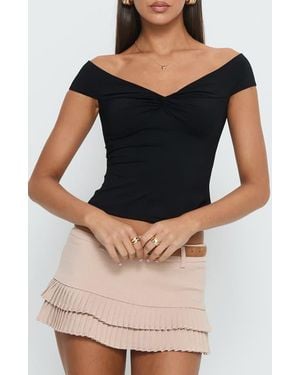 Princess Polly Maxeina Off The Shoulder Top - Black