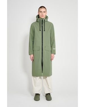 Stutterheim Stockholm Long Patch Matte Raincoat - Green