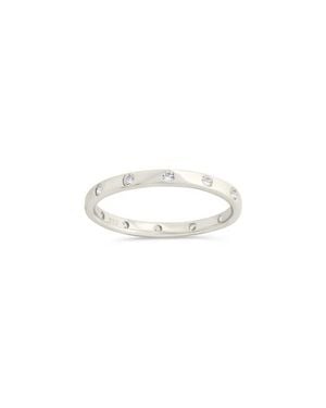 Sterling Forever Mindy Cubic Zirconia Studded Band Ring - Metallic