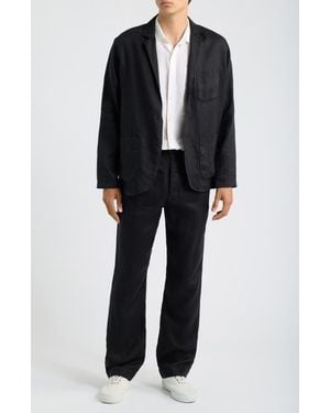 Alex Crane Alta Pleated Linen Pants - Black