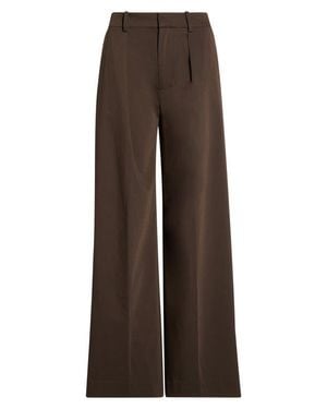 STAUD Maysen Wide Leg Pleated Pants - Brown