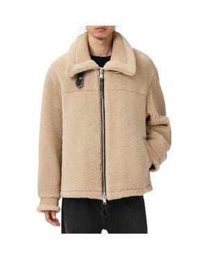 AllSaints Vernon Genuine Shearling Jacket - Natural