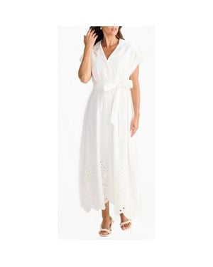 Brave+True Versailles Cutwork Maxi Shirtdress - White