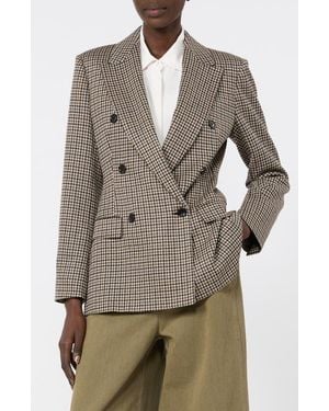 Max Mara Double Breasted Jacquard Knit Jacket - Multicolor