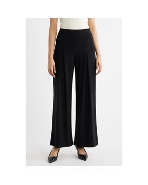 Anne Klein Pleated Wide Leg Pants - Black