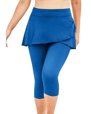 Swim 365 Skirted Swim Capri Pant - Blue